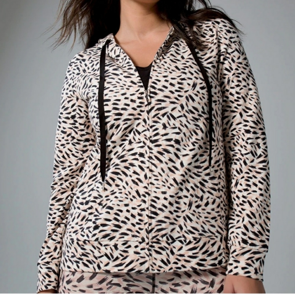 Soma Misses Cotton Terry Zip Up Long Sleeve Jacket Size Small NWT
